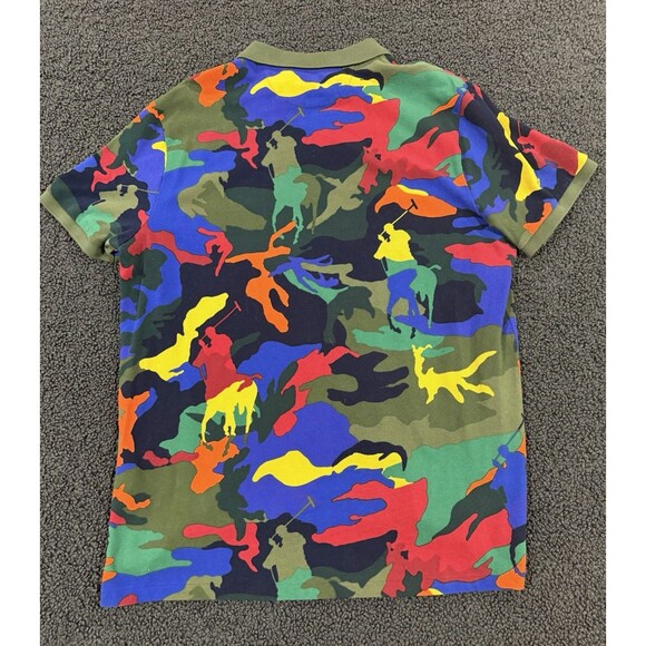 POLO RALPH LAUREN Multi Color Pony Polo Custom Slim Fit Size XL Short Sleeve - Picture 3 of 4